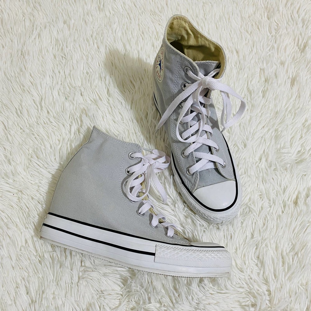 Converse Chuck Taylor Luxe Hidden Wedge High Top Sneakers US Sz 8.5 Lift gray